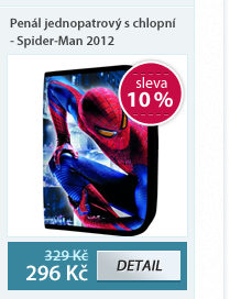 Penál jednopatrový s chlopní - Spider-Man vzor 2012