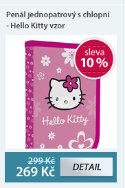 Penál jednopatrový s chlopní - Hello Kitty vzor 2012