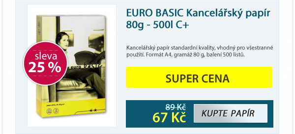 EURO BASIC Kancelářský papír 80g - 500listů