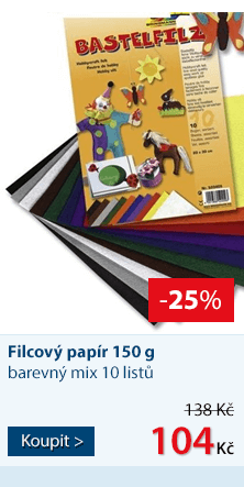Filcový papír 150 g - barevný mix 10 listů