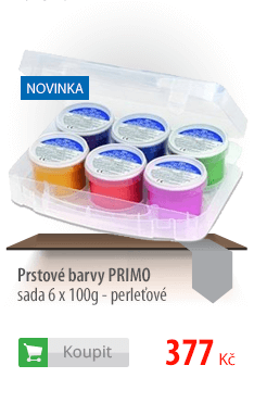 Prstové barvy PRIMO, sada 6 x 100g - perleťové