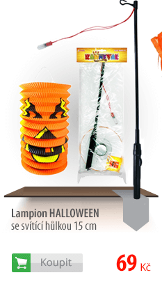 Lampion Halloween se svítící hůlkou