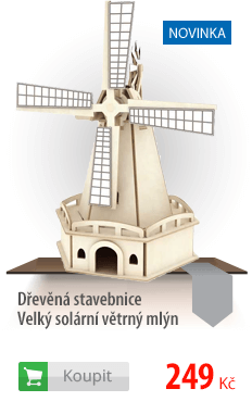 Dřevěná stavebnice Velký solární větrný mlýn