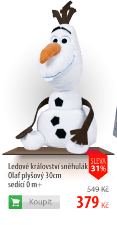 Ledové království sněhulák Olaf plyšový 30cm sedící