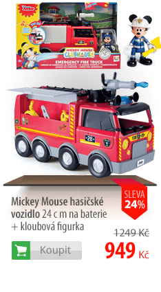 Mickey Mouse hasičské vozidlo 24 cm na baterie + kloubová figurka