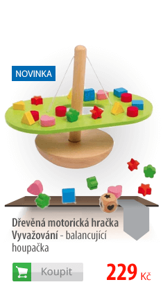 Dřevěná motorická hračka Vyvažování - balancující houpačka