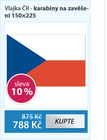 Vlajka ČR - karabiny na zavěšení 150×225