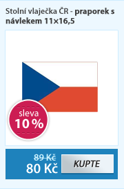 Stolní vlaječka ČR - praporek s návlekem 11×16,5