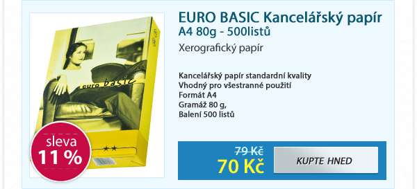 EURO BASIC Kancelářský papír A4 80g - 500listů