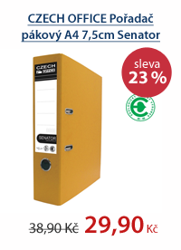 CZECH OFFICE Pořadač pákový A4 7,5cm Senator Rado - žlutý