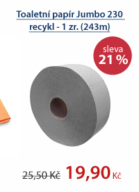 Toaletní papír Jumbo 230 recykl - 1 zr. (243m)