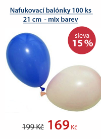 Nafukovací balónky 100 ks 21 cm - mix barev