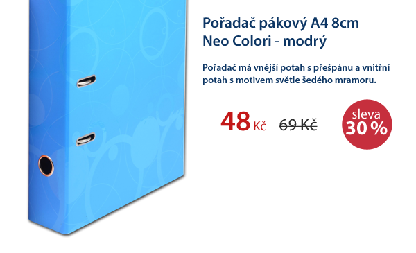 PP Pořadač pákový A4 8cm Neo Colori - modrý