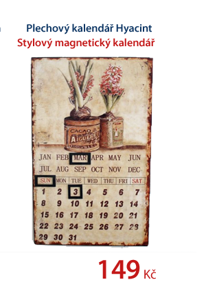 Plechový kalendář Hyacint