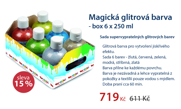 Magická glitrová barva - box 6 x 250 ml
