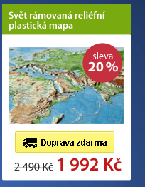 Svět rámovaná reliéfní plastická mapa 1:53 500 000