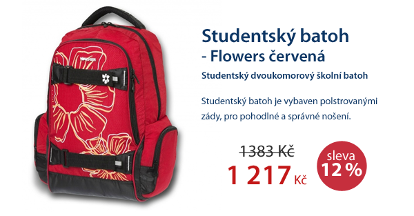 Studentský batoh - Flowers červená