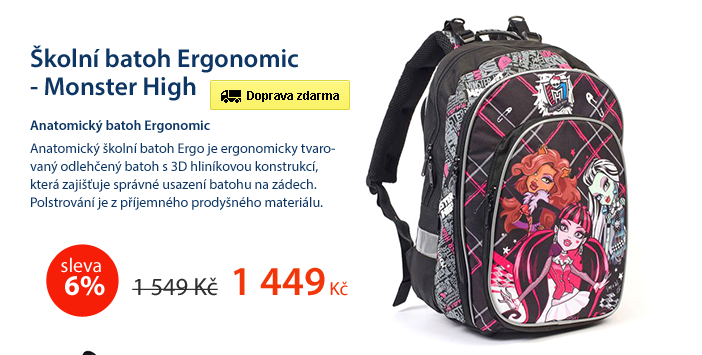 Školní batoh Ergonomic - Monster High

