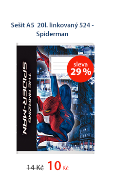 Sešit A5 20l. linkovaný 524 - Spiderman
