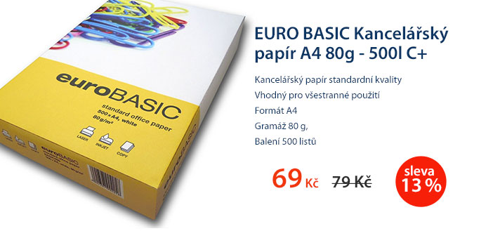 EURO BASIC Kancelářský papír A4 80g - 500listů
