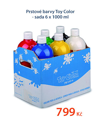 Prstové barvy Toy Color - sada 6 x 1000 ml
