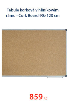Tabule korková v hliníkovém rámu - Cork Board 90×120 cm
