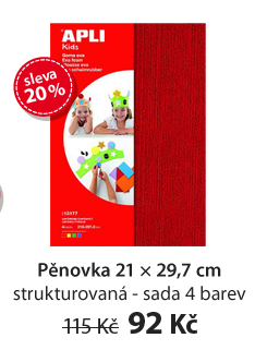 Pěnovka 21 × 29,7 cm - strukturovaná - sada 4 barev
