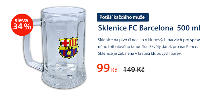 Sklenice FC Barcelona 500ml
